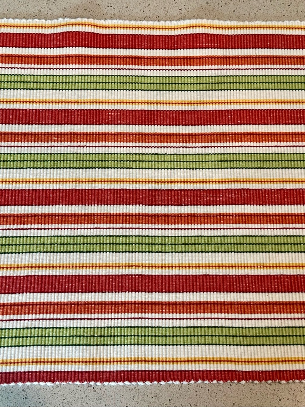 Striped Cotton Placemats Set Of 4 in Red, Green and Cream